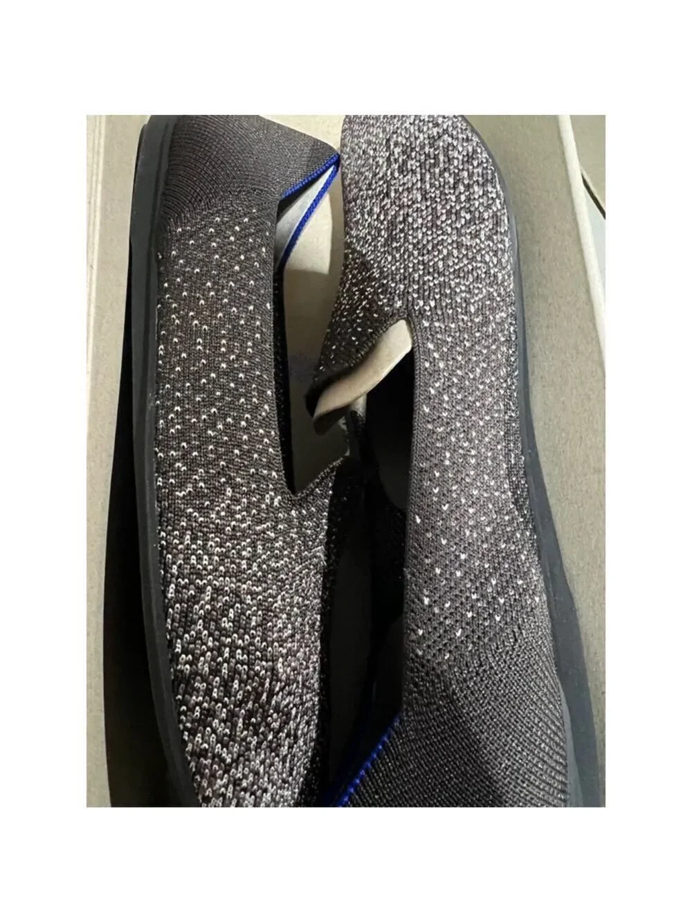 Women's Rothy's Loafer Twilight Metallic Ombre Flats Size 9 Black Silver